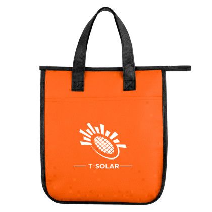 Custom Lola Laminated Non-Woven 6 Can Cooler Bag - Orange