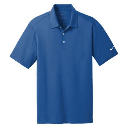 Custom Nike Dri-FIT Vertical Mesh Polo w/ Screen Print 4.4 oz. - Screen Print - Gym Blue 