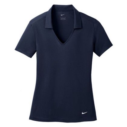Custom Nike Ladies Dri-FIT Vertical Mesh Polo w/ Screen Print 4.4oz - Marine 