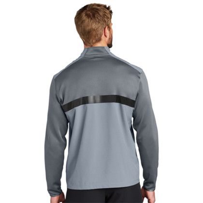Custom Nike Dri-FIT Fabric Mix 1/2-Zip Cover-Up 4.7 oz. Jacket - Full Color Transfer - Cool Gray/Dark Gray Back View 