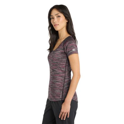Custom OGIO Women's Verge Scoop Neck - Fierce Coral Space Dye Side View Custom OGIO Women's Verge Scoop Neck - Fierce Coral Space Dye Side View