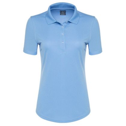 Custom Callaway Core Performance Women's Polo Shirt with Custom Logo - Screen Print - Provence Blue Custom Callaway Core Performance Women's Polo Shirt with Custom Logo - Screen Print - Provence Blue