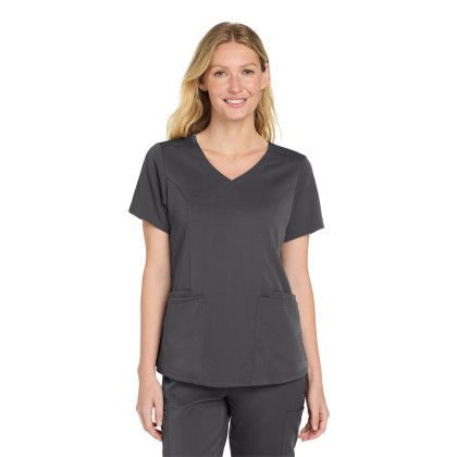 Custom Wink Women's Premiere Flex Mock Wrap Top - Pewter 