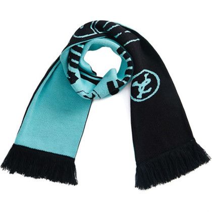 Custom Stretchy Knitted Woven Scarf w/ Tassel - Design 1 Knot View 