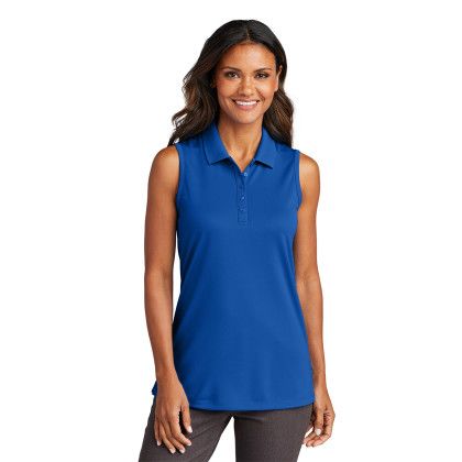 Custom Port Authority Women's Dry Zone UV Micro-Mesh Sleeveless Polo - True Royal Front View