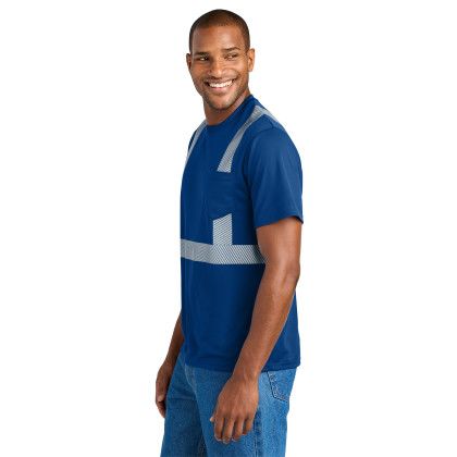 Custom CornerStone Enhanced Visibility Segmented Tape Tee - Royal Side view