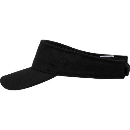 Custom Recycled Cotton Twill Visor - Black Side View Custom Recycled Cotton Twill Visor - Black Side View