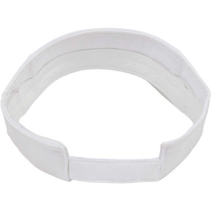 Custom Recycled Cotton Twill Visor - White Back View Custom Recycled Cotton Twill Visor - White Back View