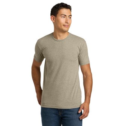 Custom Next Level Apparel Adult CVC Tee - Heather Tan Front View 