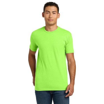 Custom Next Level Apparel Adult CVC Tee - Neon Green Front View 
