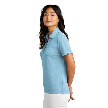 Custom TravisMathew Women's Coto Performance Polo - Brilliant Blue Heather Side view