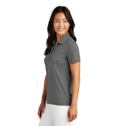 Custom TravisMathew Women's Coto Performance Polo - Quick Shade Grey Black Side view