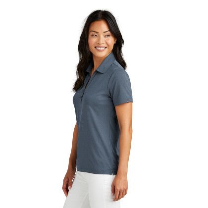 Custom TravisMathew Women's Coto Performance Polo - Vintage Indigo Black Side view