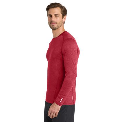 Custom OGIO Long Sleeve Pulse Crew - Ripped Red Side View