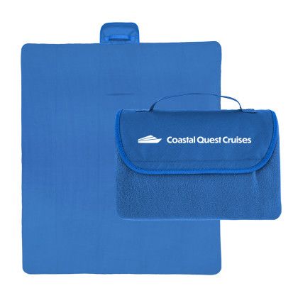 Custom Extra Large RPET Roll-Up Blanket - Royal Blue