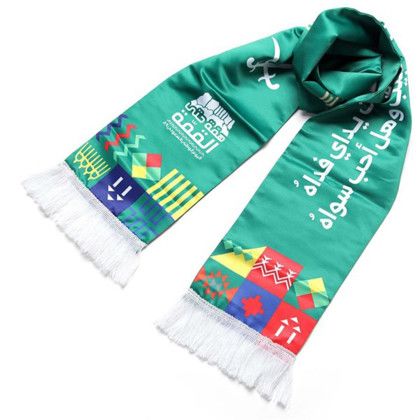 Custom Premium Summer Sublimation Printing Scarf w/ Tassel - Knot View 