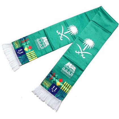 Custom Premium Summer Sublimation Printing Scarf w/ Tassel - Front View 
