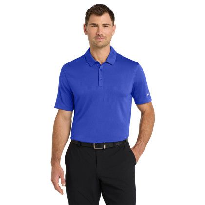 Custom Nike Dri-FIT Hex Textured Polo - Game Royal Front View