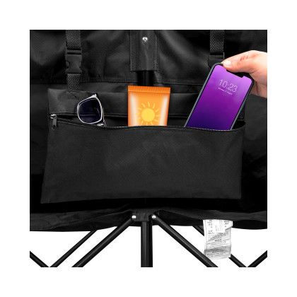 Custom Double Take RPET Folding Chair For Two With Carrying Bag - Black Lifestyle
