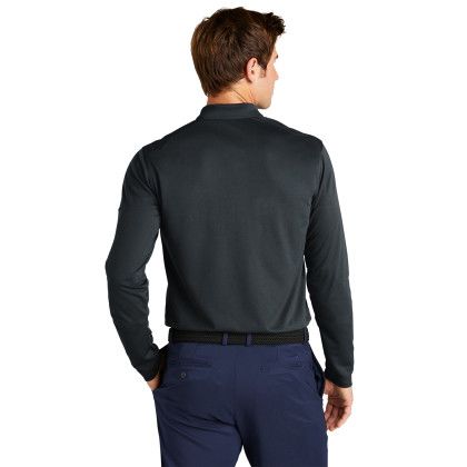 Custom Nike Dri-FIT Micro Pique 2.0 Long Sleeve Polo - Antracite Back View