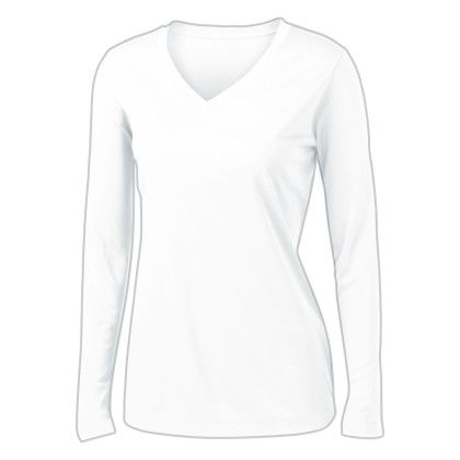 Custom Women's Performance V-Neck T-Shirt - White 