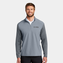 Custom Nike Dri-FIT Fabric Mix 1/2-Zip Cover-Up 4.7 oz. Jacket - Screen Print - Cool Gray/Dark Gray 