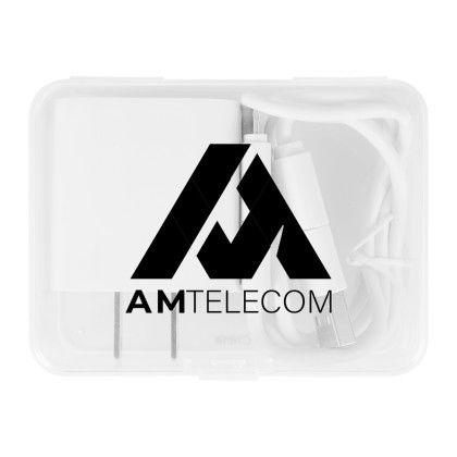 Custom 20W Adapter & Cable Set  - White with clear