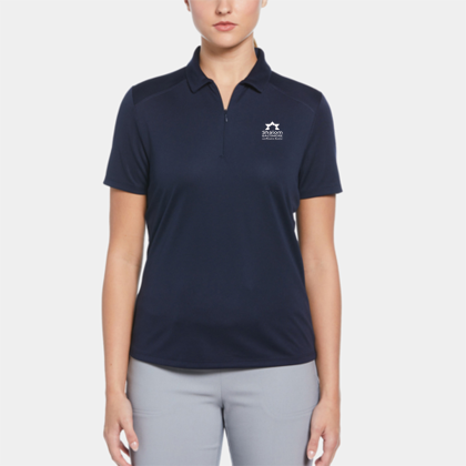 Custom PGA TOUR Moisture Wicking Women's Airflux Solid Mesh Golf Polo Shirt with Custom Logo - Screen Print - True Navy Custom PGA TOUR Moisture Wicking Women's Airflux Solid Mesh Golf Polo Shirt with Custom Logo - Screen Print - True Navy