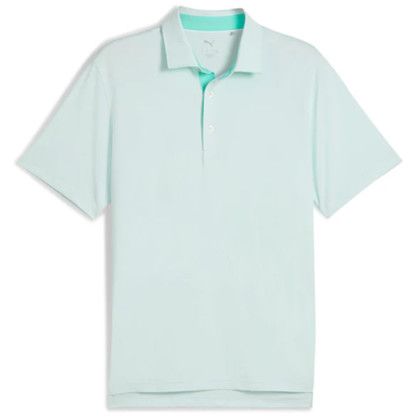 Custom PUMA MATTR Brigade UPF 40+ Men's Golf Polo Shirt - Screen Print - Peaceful Blue/Aquatic Custom PUMA MATTR Brigade UPF 40+ Men's Golf Polo Shirt - Screen Print - Peaceful Blue/Aquatic