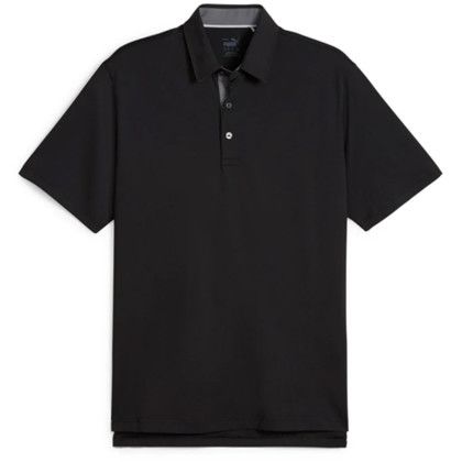 Custom PUMA MATTR Brigade UPF 40+ Men's Golf Polo Shirt - Screen Print - Puma Black/Slate Sky Custom PUMA MATTR Brigade UPF 40+ Men's Golf Polo Shirt - Screen Print - Puma Black/Slate Sky