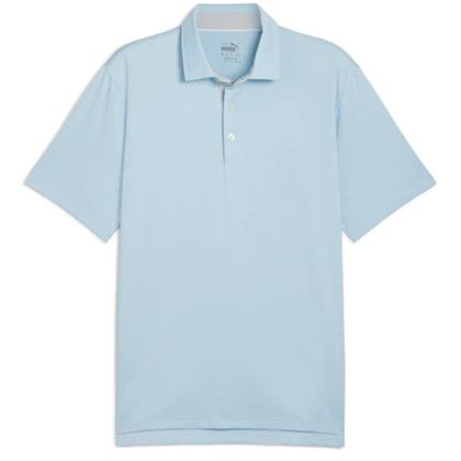 Custom PUMA MATTR Brigade UPF 40+ Men's Golf Polo Shirt - Embroidery - Silver SKy/Ash Gray 