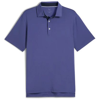 Custom PUMA MATTR Brigade UPF 40+ Men's Golf Polo Shirt - Full Color Transfer - Blue Crystal/ Deep navy Custom PUMA MATTR Brigade UPF 40+ Men's Golf Polo Shirt - Full Color Transfer - Blue Crystal/ Deep navy