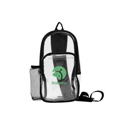 Custom Chloe Clear Crossbody Sling Bag - Clear with black