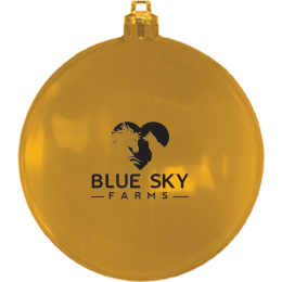 Custom 3.25" Crystal USA-Made Round Glossy Shatterproof Ornament - Gold 