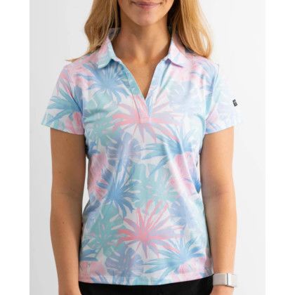 Custom YATTA Golf - Blossom women's Moisture Wicking non iron Golf Polo Shirts - Embroidery - Pastel Island 