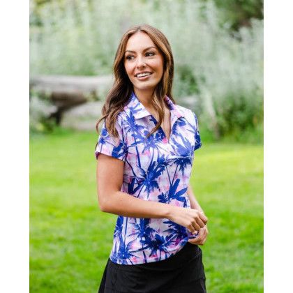 Custom YATTA Golf - Blossom women's Moisture Wicking non iron Golf Polo Shirts - Embroidery - Twilight 