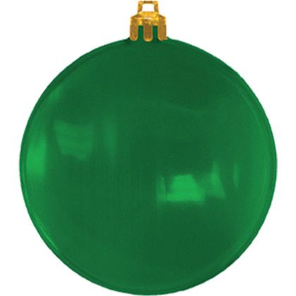 Custom 3" Crystal USA-Made Flat Shatterproof Ornament - Green 