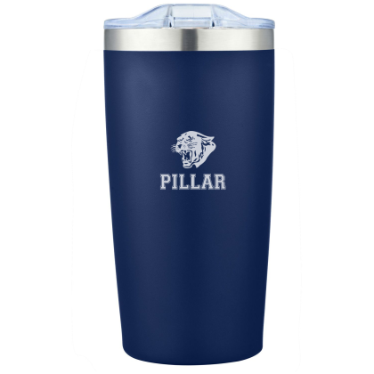 Custom Laser Engraved Adventure Travel Tumbler 20 oz - Navy Blue