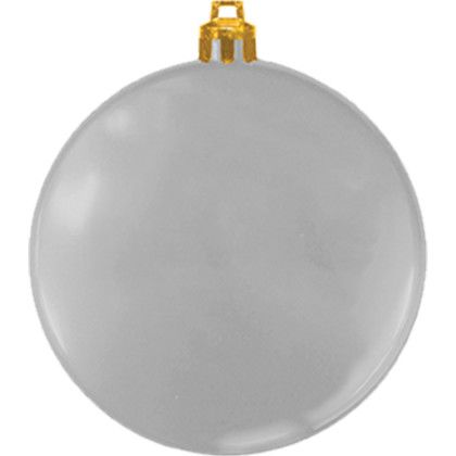 Custom 3" Crystal USA-Made Flat Shatterproof Ornament - Silver 
