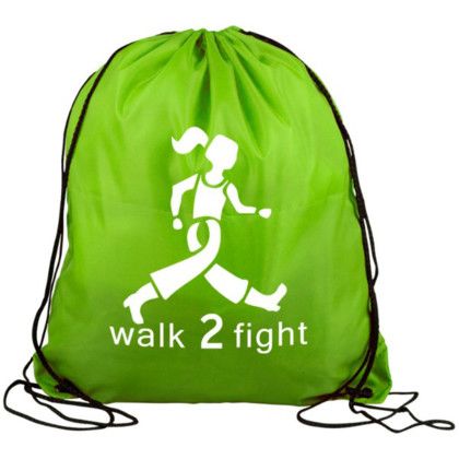 Custom The Graduate - Drawstring Backpack - Lime Green Front View