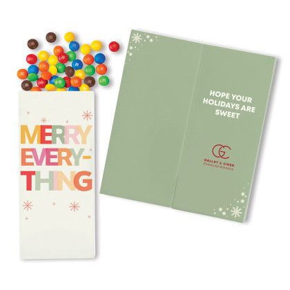 Custom Merry Everything Cards with Candy Coated Chocolate Bitz