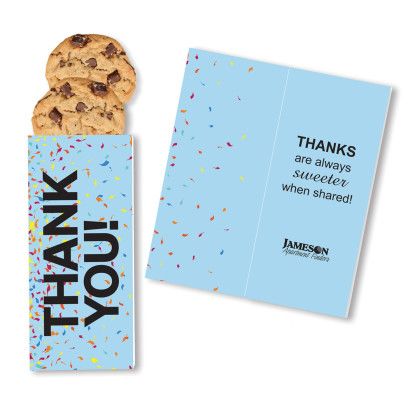 Custom Thank you Sweeter Cards with Chocolate Chip Cookies