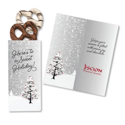Custom Cardinals Sweeter Cards with Chocolate Dipped Pretzels