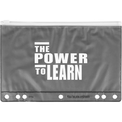Custom Slide Lock School Pencil Pouch - Black