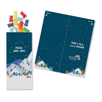 Custom Peace and Love Sweeter Cards with Albanese Gummi Bears