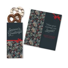 Custom Boughs & Berries Sweeter Cards with Chocolate Dipped Pretzels