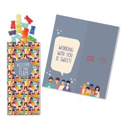 Custom Welcome Sweeter Cards with Albanese Gummi Bears