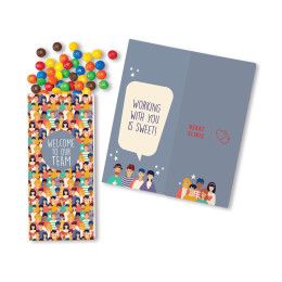 Custom Welcome Sweeter Cards with Candy Coated Chocolate Bitz