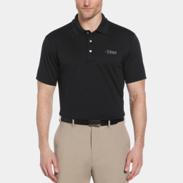 Custom PGA TOUR Moisture Wicking Men's Airflux Solid Mesh Golf Polo Shirt with Custom Logo - Embroidery - Black 