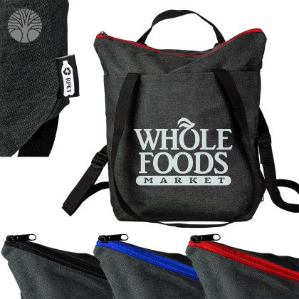 Custom Eco-Conscious 10" x 4" x 15"RPET Tote/Backpack - All color
